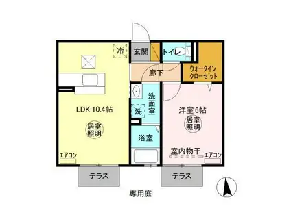 コートフォレスタ A(1LDK/1階)の間取り写真