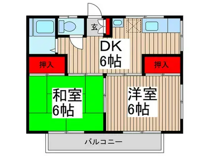 シティコーポ(2DK/2階)の間取り写真