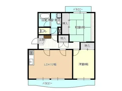 パレス和合(2LDK/2階)の間取り写真