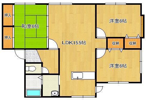 アンフィニ企救丘(3LDK/1階)の間取り写真