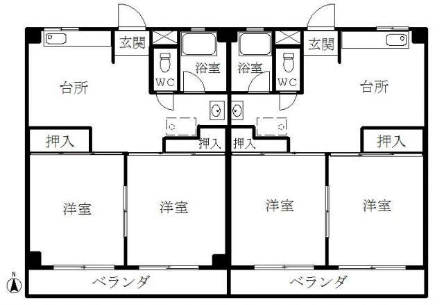 コーポ鶴場(2DK/3階)の間取り写真