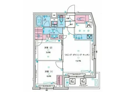 GENOVIA 板橋東山町 SKYGARDEN(2LDK/4階)の間取り写真