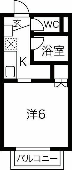 サープラスワンリバーB(1K/2階)の間取り写真