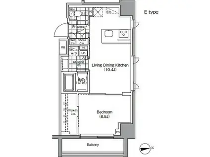 パークハビオ秋葉原エスト(1LDK/10階)の間取り写真