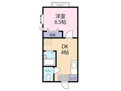 ハイム緑山(1K/2階)の間取り写真