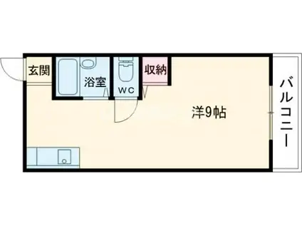 シャンテー三矢I(ワンルーム/2階)の間取り写真