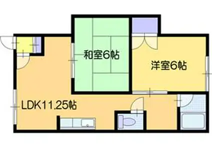 ベルメゾン元町B棟(2LDK/1階)の間取り写真