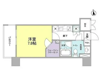 VANTAGE HASUNE(1K/2階)の間取り写真