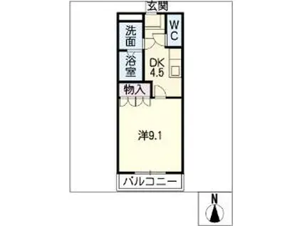 ボヤージュ・ハル(1K/2階)の間取り写真