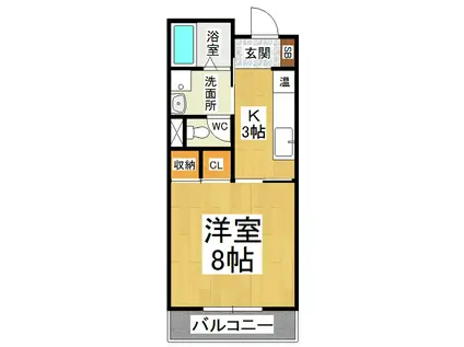 ヴィラ・ルスティカーナ(1K/1階)の間取り写真