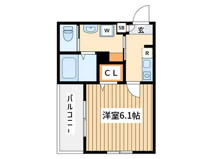 フォレスト パーク ヒルズ(1K/1階)の間取り写真