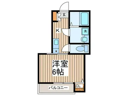 ラウレア北越谷II(1K/2階)の間取り写真