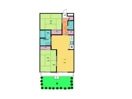 ジュネパレス向井(2LDK/1階)の間取り写真