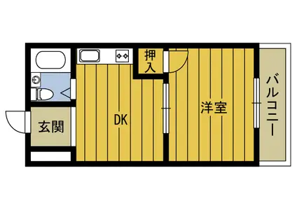 コーポイトマン(1DK/4階)の間取り写真