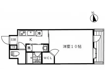 カルム宇品(1K/8階)の間取り写真