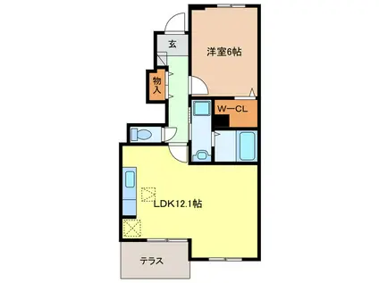 アプローズ(1LDK/1階)の間取り写真