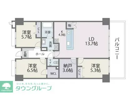 アイランドシティ・インフィニガーデン サウス(3SLDK/10階)の間取り写真