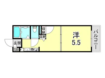 クィンベーネ(1DK/2階)の間取り写真