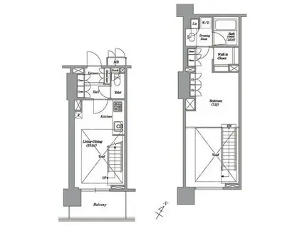 レキシントンスクエア白金高輪(1LDK/6階)の間取り写真