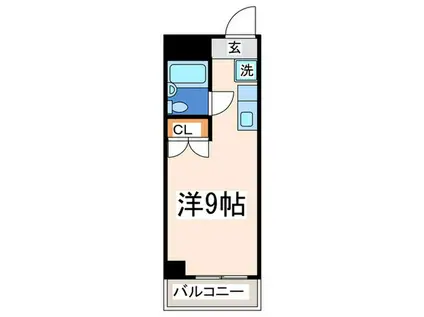 横浜三吉町第4レッツビル(ワンルーム/4階)の間取り写真