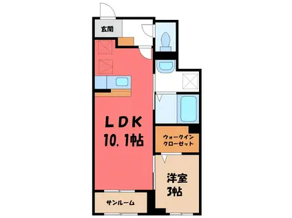 メゾン ド ファミーユ III(1LDK/1階)の間取り写真