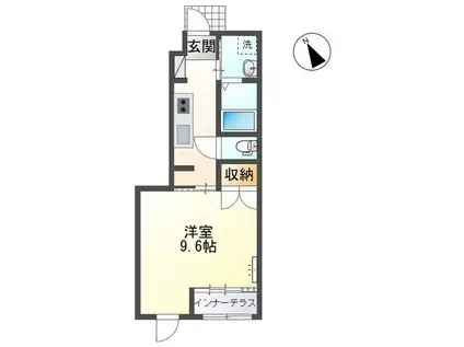 ヴェルデュールIII(1K/1階)の間取り写真