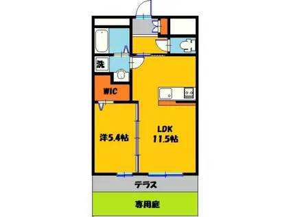 コンフォール(1LDK/1階)の間取り写真