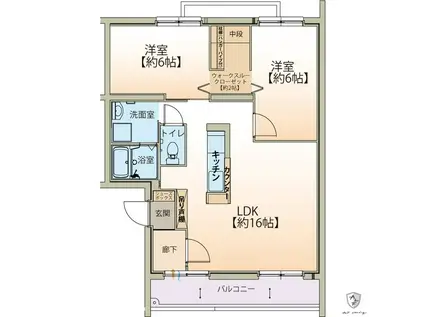PRIME COURT KANI(2LDK/1階)の間取り写真