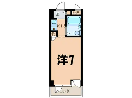 CKすずかけ台(1K/4階)の間取り写真