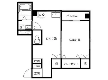 サンクレスト大森(1DK/3階)の間取り写真