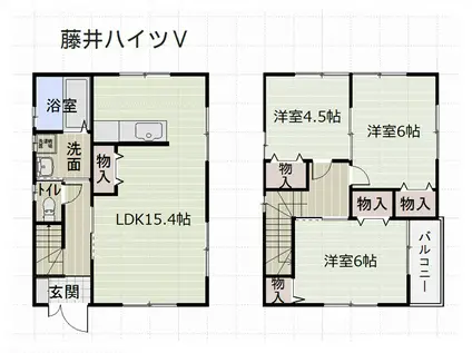 藤井ハイツV(3LDK/1階)の間取り写真