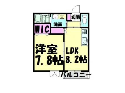 森のハイツ(1LDK/2階)の間取り写真