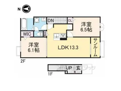 アイルーⅡ(2LDK/2階)の間取り写真