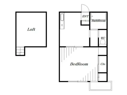 エスペランサ黒砂(1K/2階)の間取り写真