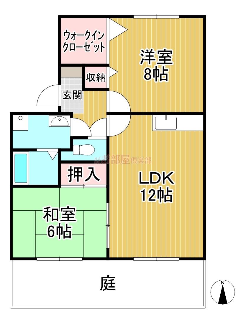 サニーヒル御井(2LDK/2階)の間取り写真