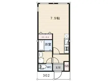 LEGALAND小山(ワンルーム/3階)の間取り写真