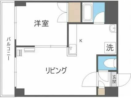 セントポーリア弐番館(1LDK/3階)の間取り写真