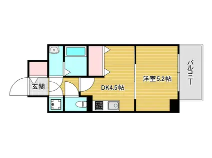 レジュールアッシュ アーバンイール(1DK/11階)の間取り写真