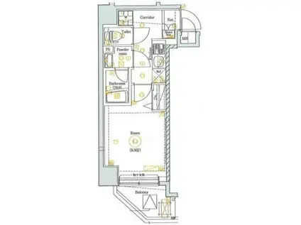 SHOKEN RESIDENCE横浜BAY SIDE(1K/8階)の間取り写真
