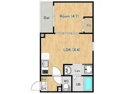 ジーメゾン中葛西ビエント(1LDK/1階)の間取り写真