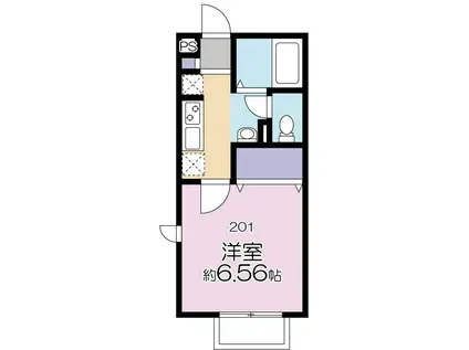 LA CASETTA(1K/2階)の間取り写真