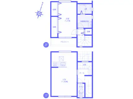 モダンカーサ宮原(1LDK/1階)の間取り写真