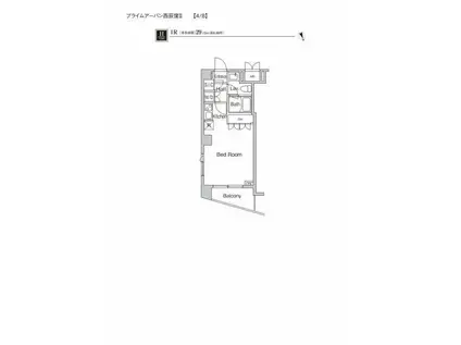 プライムアーバン西荻窪II(ワンルーム/4階)の間取り写真