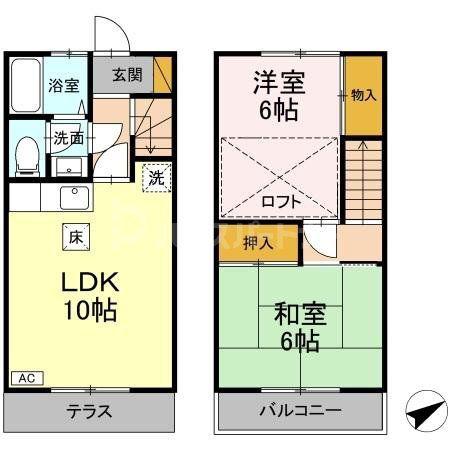 アーバンクレストIIIB(2LDK/1階)の間取り写真