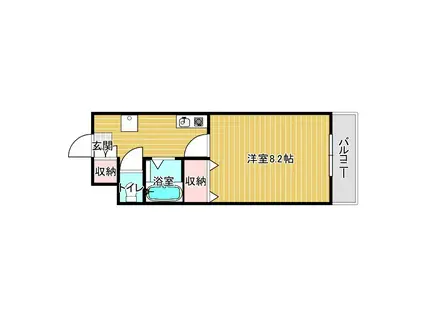 アーバンスカイ(1K/3階)の間取り写真