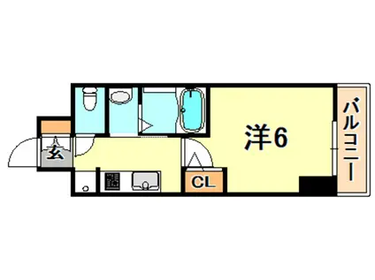 エステムコート神戸元町IIブリーズ(1K/11階)の間取り写真