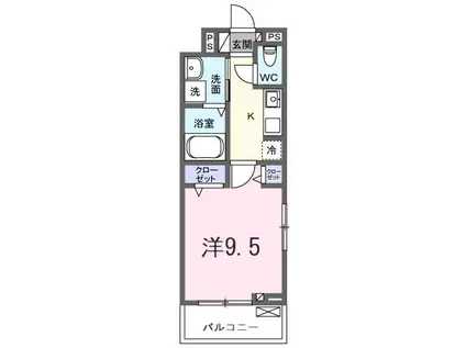 たばさはうすII(1K/3階)の間取り写真