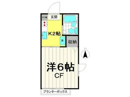 ルミナス吉祥寺(1K/2階)の間取り写真