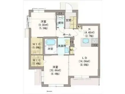 シャーメゾン・グラ(2LDK/3階)の間取り写真