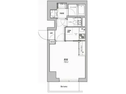 プライムアーバン麻布十番(1K/6階)の間取り写真